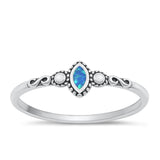 Sterling Silver Blue Lab Opal Infinity Ring