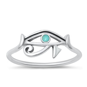 Sterling Silver Turquoise Eye of Horus Ring