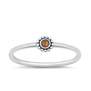Sterling Silver Mystic Lab Opal Ring