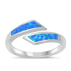 Sterling Silver Blue Lab Opa Spoon Ring