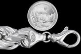Rope Rhodium Plated 360 - 18mm - Sterling Silver Rope Chain Necklace