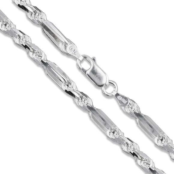 FigaRope 120 - 6mm - Sterling Silver FigaRope Chain Necklace