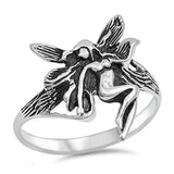 Sterling Silver Fairy Ring Oxidized Antiqued Finish Faerie Band 925 Sizes 4-12