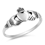Sterling Silver Woman's Claddagh Heart Ring Wholesale 925 Band 9mm Sizes 1-10