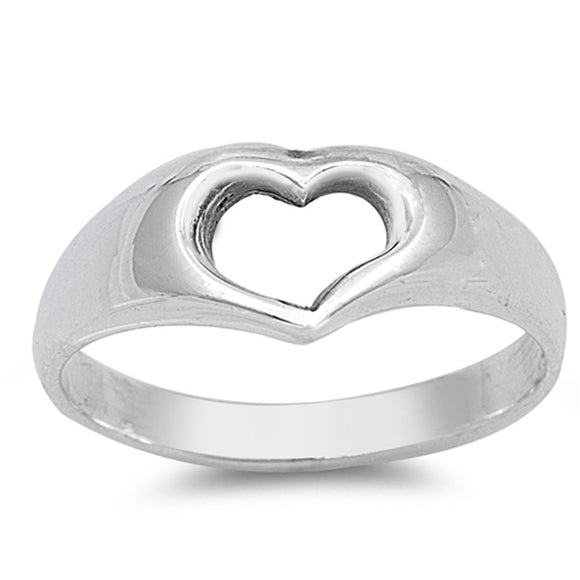 Women's Love Heart Forever Promise Ring New .925 Sterling Silver Band Sizes 6-10