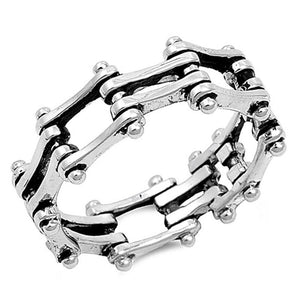 Sterling Silver Men's Chain Link Biker Ring Fashion 925 Band 9mm New Sizes 4-13