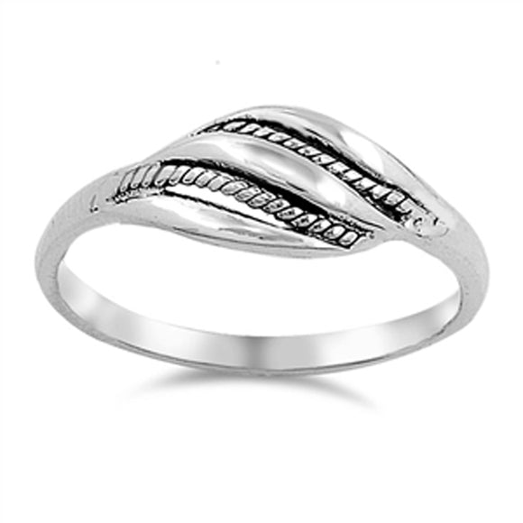 Bali Twisted Rope Wave Loop Knot Ring New .925 Sterling Silver Band Sizes 4-10