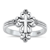 Sterling Silver Classic Vintage Cross Ring Christian Religious 925 Sizes 5-12