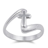 Sterling Silver Christian Cross Ring Gorgeous Faith Band Solid 925 Sizes 2-13
