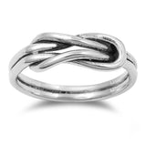 Oxidized Infinity Knot Unique Ring New .925 Sterling Silver Band Sizes 4-10