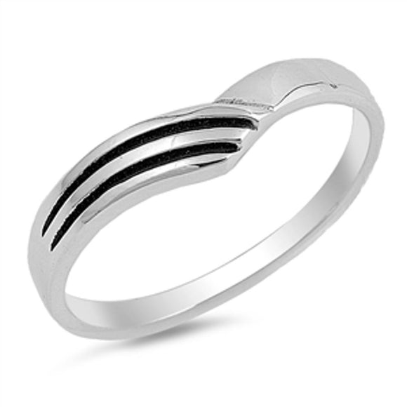 Sterling Silver Woman's Thin Small Shiny Ring Unique 925 Band 5mm Sizes 2-14