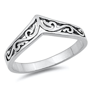 Sterling Silver Woman's Celtic Design Cute Ring Promise 925 Band 8mm Sizes 3-12