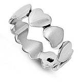 Eternity Stackable Cute Heart Purity Ring .925 Sterling Silver Band Sizes 4-12