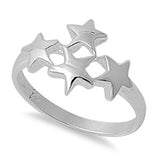 High Polish Star Cross Galaxy Cute Ring New .925 Sterling Silver Band Sizes 2-12