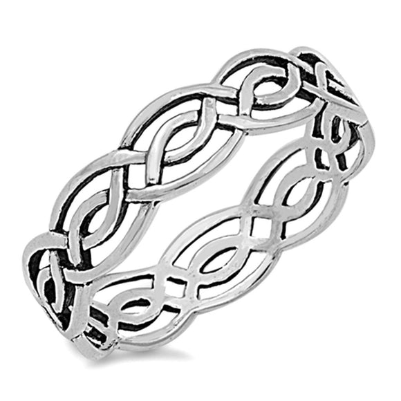 Sterling Silver Woman's Celtic Infinity Ring Wholesale 925 Band 5mm Sizes 4-14