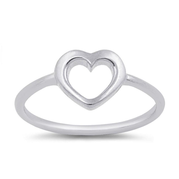 Women's Heart Simple Cute Promise Ring New .925 Sterling Silver Band Sizes 1-10