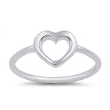 Women's Heart Simple Cute Promise Ring New .925 Sterling Silver Band Sizes 1-10