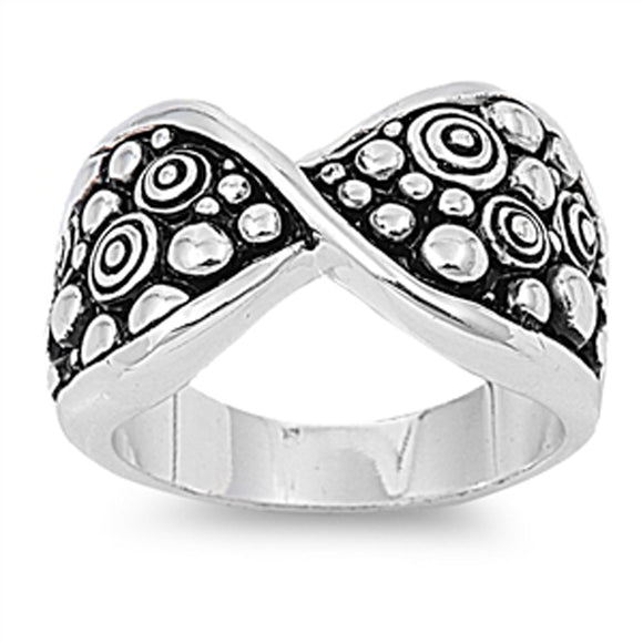 Women's Twist Bubble Nugget Promise Ring New 925 Sterling Silver Band Sizes 6-9