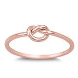 Rose Gold-Tone Infinity Knot Promise Ring .925 Sterling Silver Band Sizes 4-10