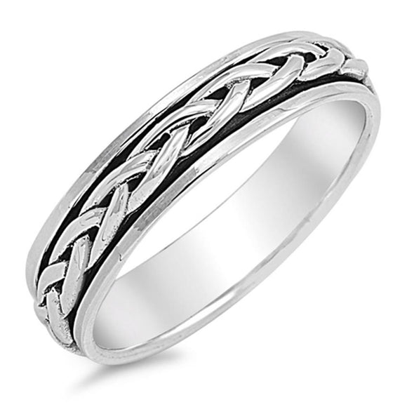 Men's Spinner Celtic Design Promise Ring New 925 Sterling Silver Band Sizes 4-14
