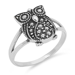 Girl's Vintage Owl Wholesale Bali Ring New .925 Sterling Silver Band Sizes 3-12