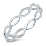 Wave Infinity Solid Beautiful Ring New .925 Sterling Silver Band Sizes 1-13