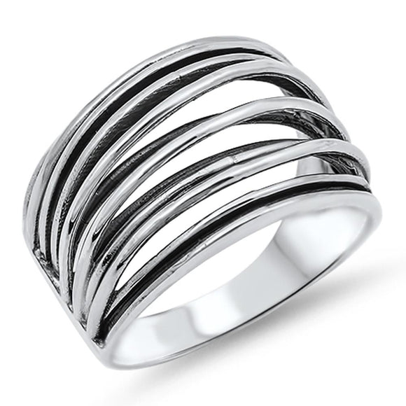 Women's Strand Bar Fashion Cute Ring New .925 Sterling Silver Band Sizes 4-12