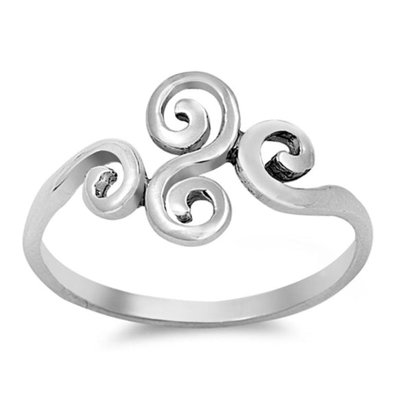 Women's Swirl Fashion Unique Ring New .925 Sterling Silver Band Sizes 4-11