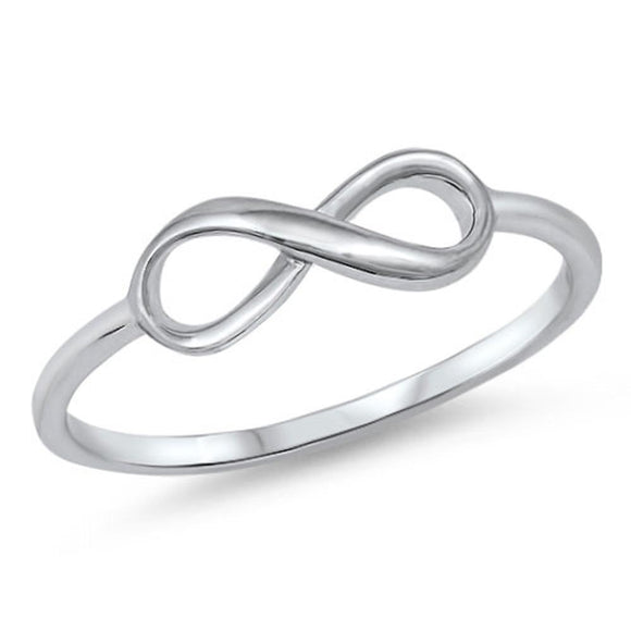 Women's Elegant Infinity Beautiful Ring New .925 Sterling Silver Band Sizes 4-10
