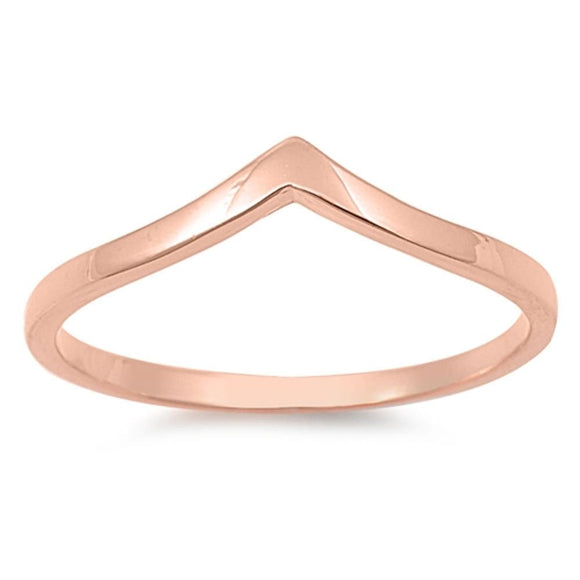 Rose Gold Tone Chevron Wholesale Ring New .925 Sterling Silver Band Sizes 3-10