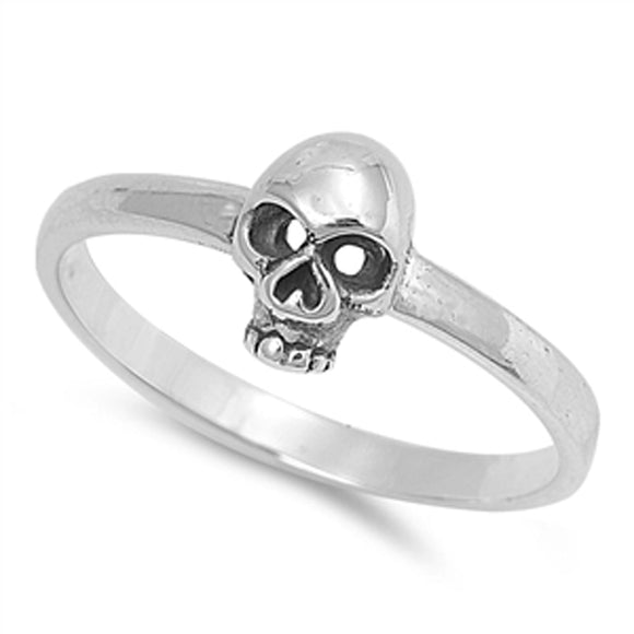 Mad Biker Skull Eye Cutout Polished Ring New 925 Sterling Silver Band Sizes 4-12