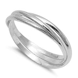 Men's Women's Triple Thin Band Ring New Solid .925 Sterling Silver Sizes 5-12