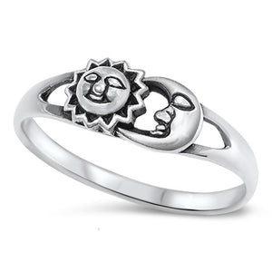 Sun Moon Universe Space Fashion Ring New .925 Sterling Silver Band Sizes 4-12