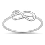 Infinity Knot Forever Love Polished Ring .925 Sterling Silver Band Sizes 4-10