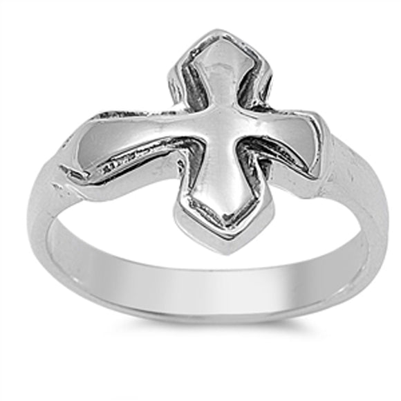 Women's Celtic Sideways Cross Christian Ring 925 Sterling Silver Band Sizes 4-12