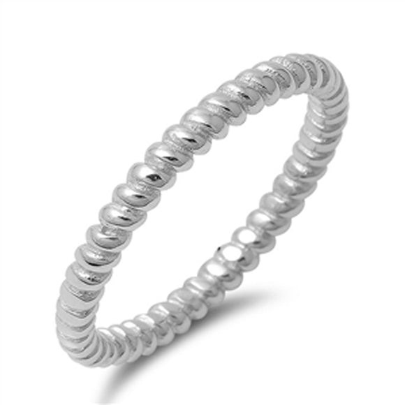 Eternity Rope Chain Design Classic Ring New .925 Sterling Silver Band Sizes 3-10