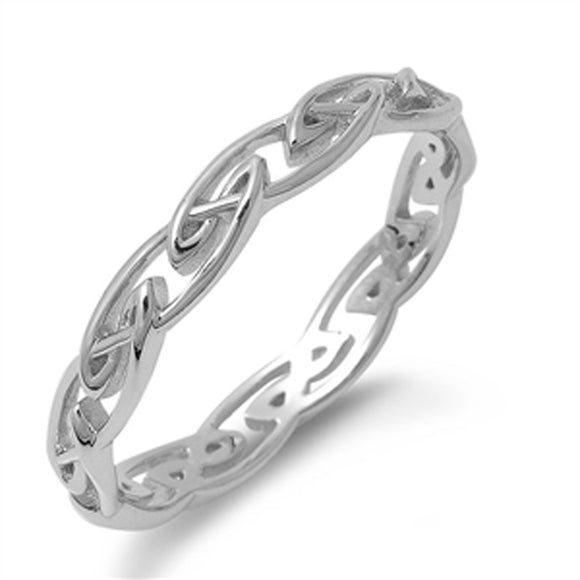 Celtic Eternity Infinity Knot Ring New .925 Sterling Silver Band Sizes 4-11