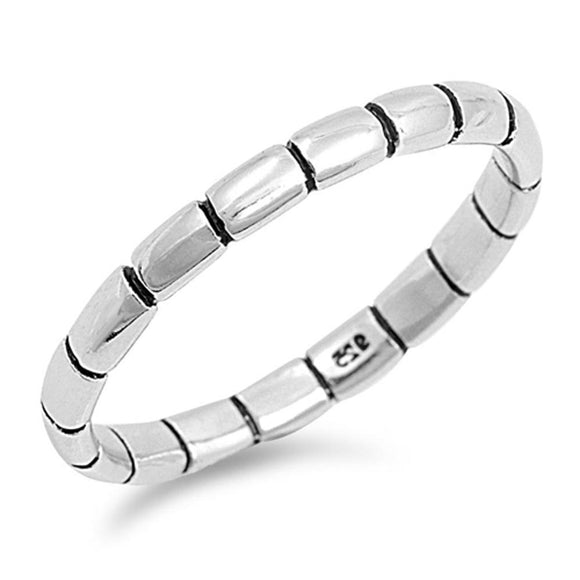 Endless Eternity Grooved Stackable Ring New .925 Sterling Silver Band Sizes 4-10