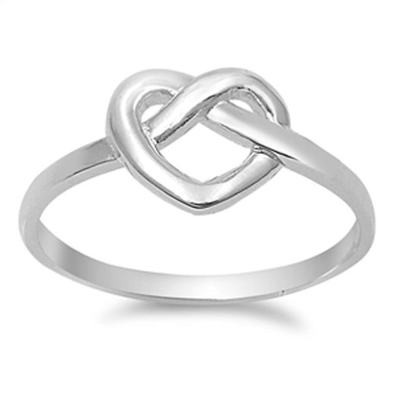 Women's Infinity Knot Heart Promise Ring New 925 Sterling Silver Band Sizes 4-10