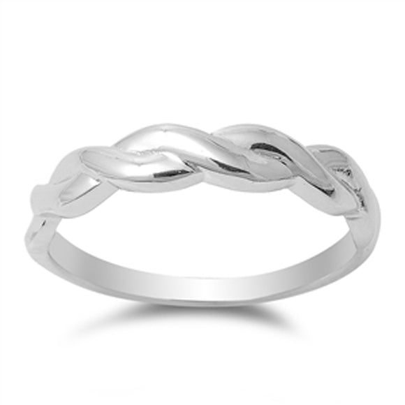 Women's Twisted Rope Design Cute Ring New .925 Sterling Silver Band Sizes 4-10