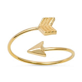 Open Gold Tone Arrow Classic Ring New .925 Sterling Silver Band Sizes 4-10