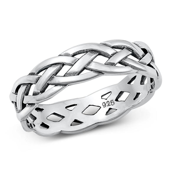 Celtic Knot Open Eternity Stackable Ring New 925 Sterling Silver Band Sizes 5-14