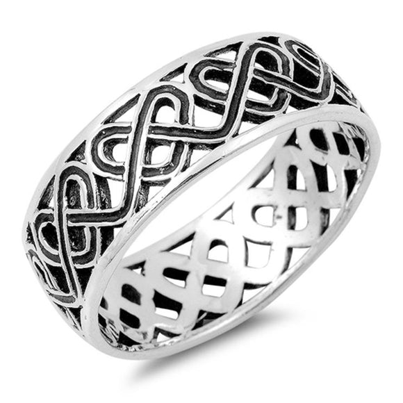 Women's Heart Infinity Knot Promise Ring New 925 Sterling Silver Band Sizes 5-14