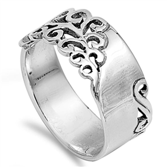 Women's Leaf Infinity Design Fashion Ring .925 Sterling Silver Band Sizes 5-10