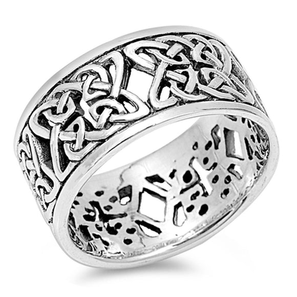 Women's Celtic Knot Eternity Fashion Ring .925 Sterling Silver Band Sizes 7-13
