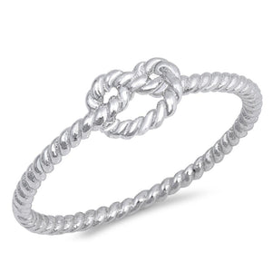 High Polish Rope Twist Infinity Love Knot .925 Sterling Silver Ring Sizes 4-12