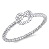 High Polish Rope Twist Infinity Love Knot .925 Sterling Silver Ring Sizes 4-12