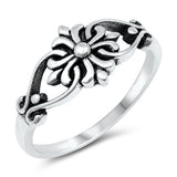 Unique Whimsical Flower Cutout Ring New .925 Sterling Silver Band Sizes 4-10