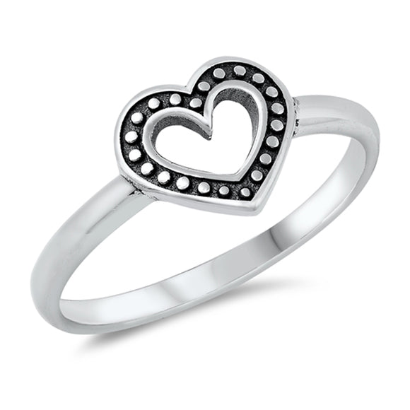 Bali Open Heart Love Unique Ring New .925 Solid Sterling Silver Band Sizes 4-10