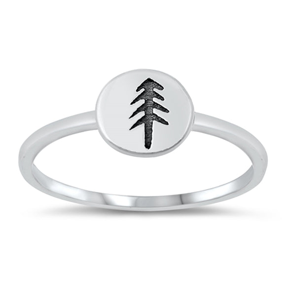 Redwood Forest Tree Classic Ring New .925 Solid Sterling Silver Band Sizes 4-10